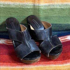 BED|STU Black Leather Mules